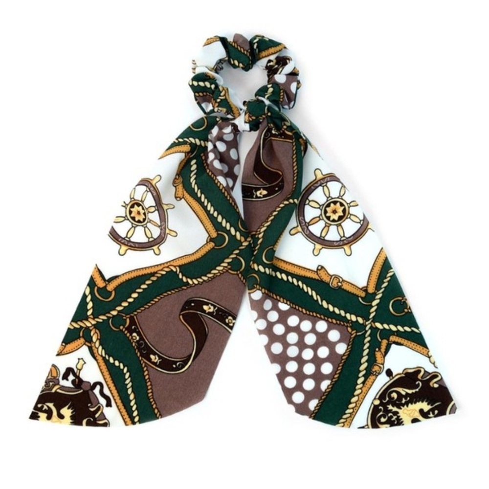 Scrunchie Ribbon Hair Tie in Silky Print
